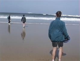 Enjoying Perranporth Beach on a glorious sunny morning